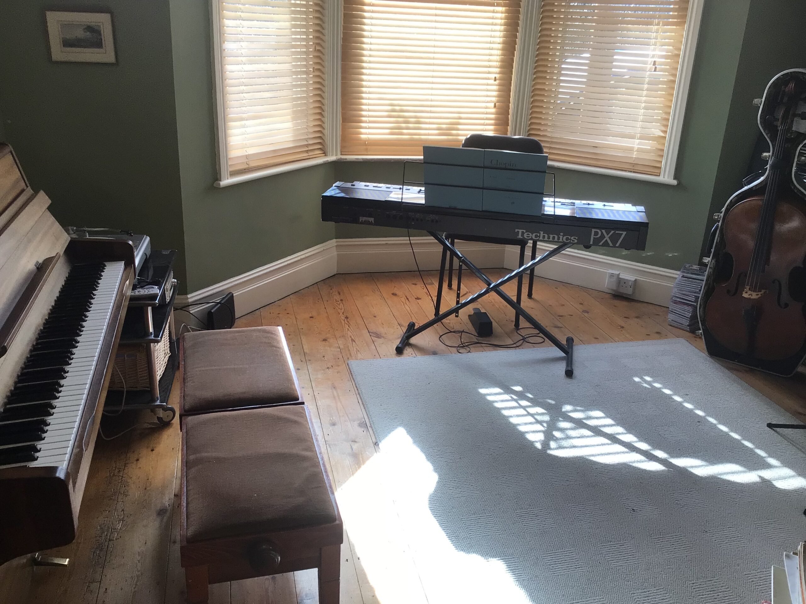 This is the room where piano and cello lessons take place